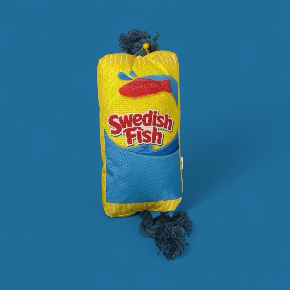 Swedish Fish Dog Toy Plush‎ Crinkle Rope 12" NEW!!